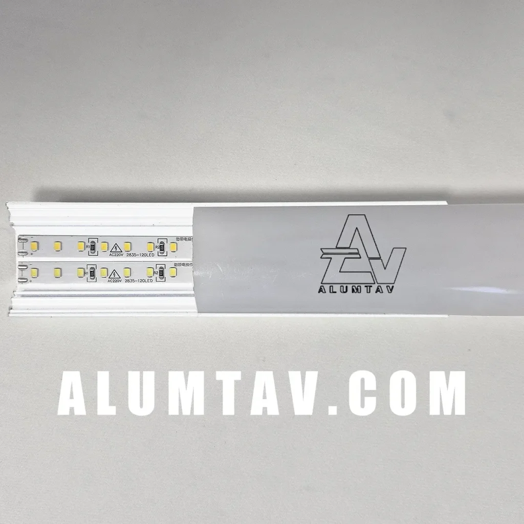 پروفیل لاین نوری / پروفیل چراغ خطی کد 40 به همراه دیفیوزر (طلق)