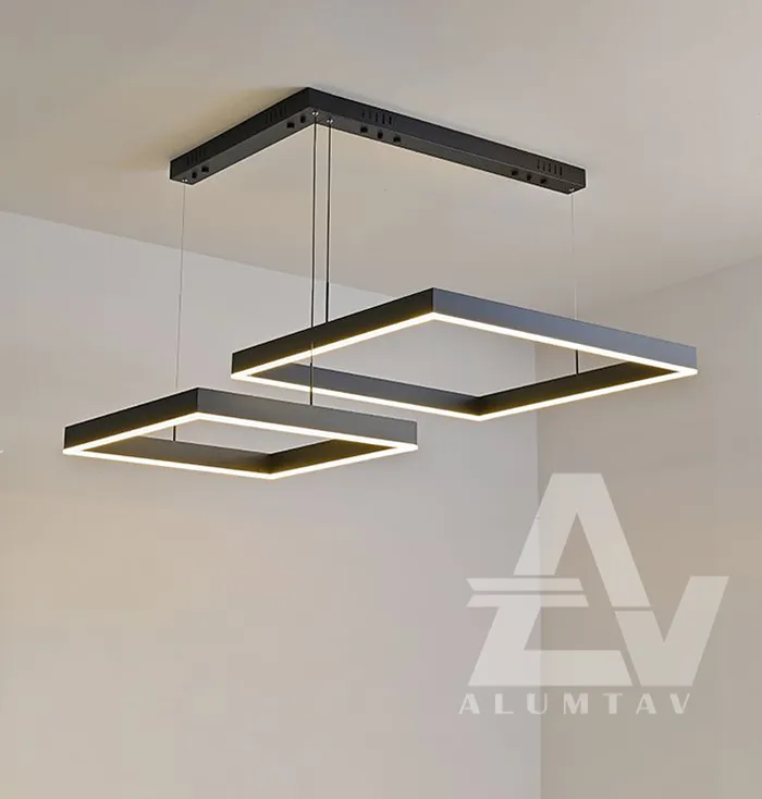 چراغ خطی آویز - مربعی