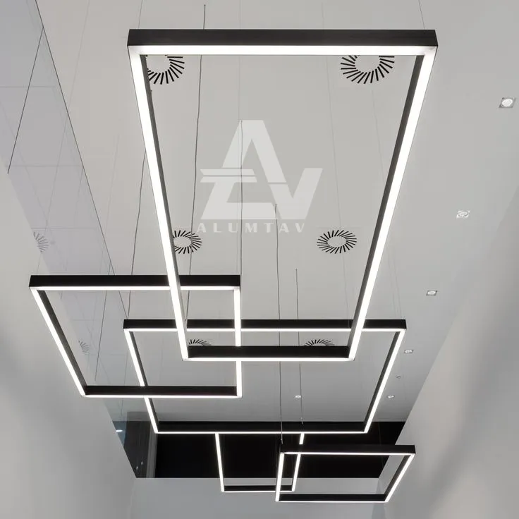 چراغ خطی آویز - مربعی