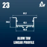 لاین نوری / چراغ خطی کد 38 - نقشه ابعاد