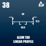 لاین نوری / چراغ خطی کد 38 - نقشه ابعاد